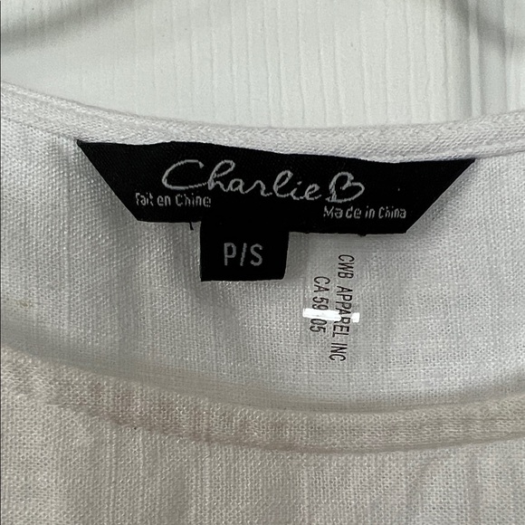 CHARLIE B White Tank Top with Floral Accents - Picture 2 of 6